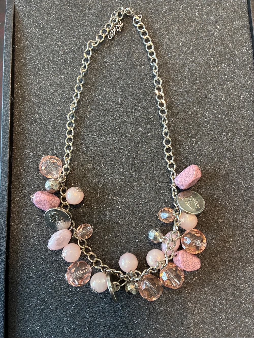 Pink Beaded Charm Necklace - Women Jewelry